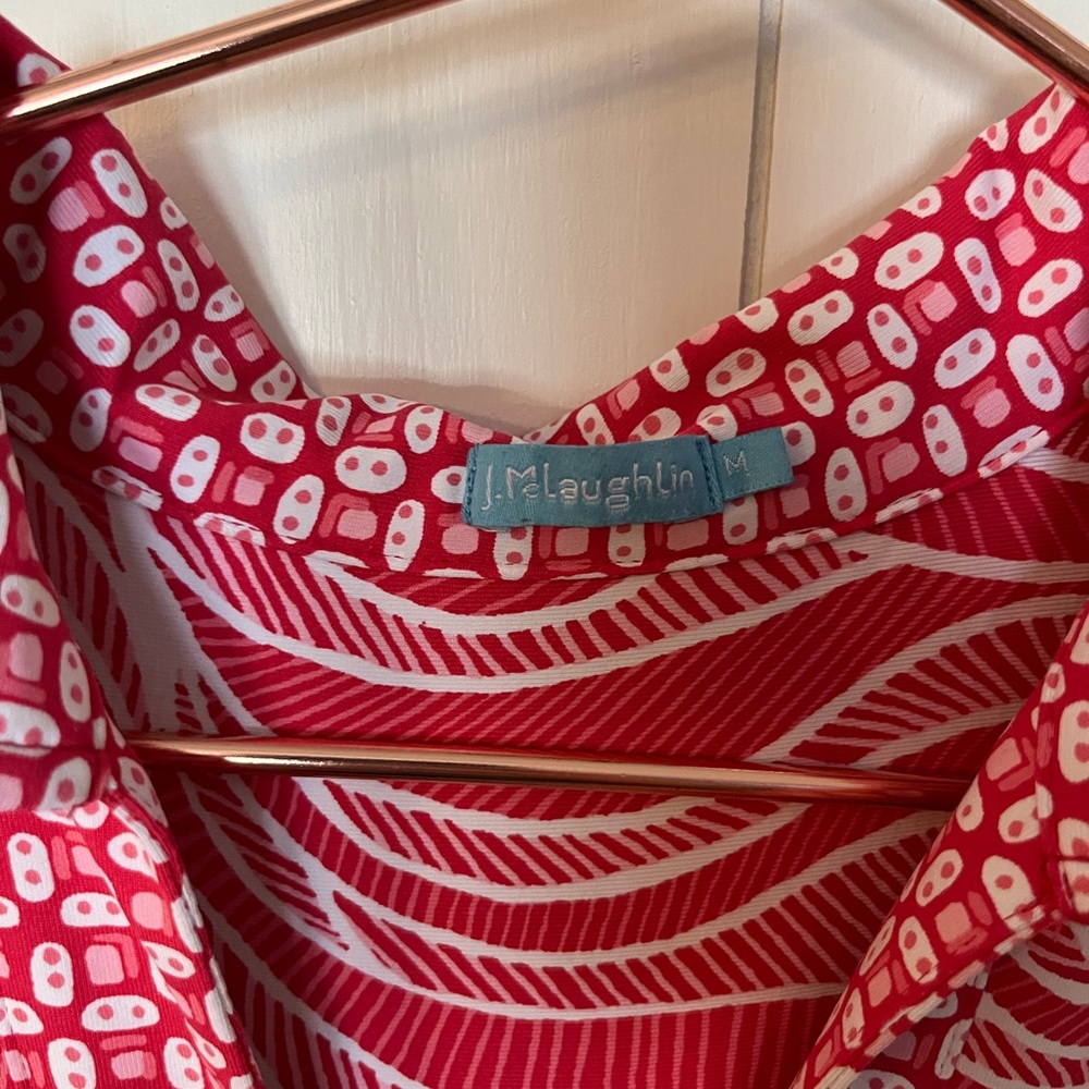 J. McLaughlin Pink & White Patterned Sleeveless Dress. Sz M-Vacation ready!🏝️☀️ - Picture 2 of 5